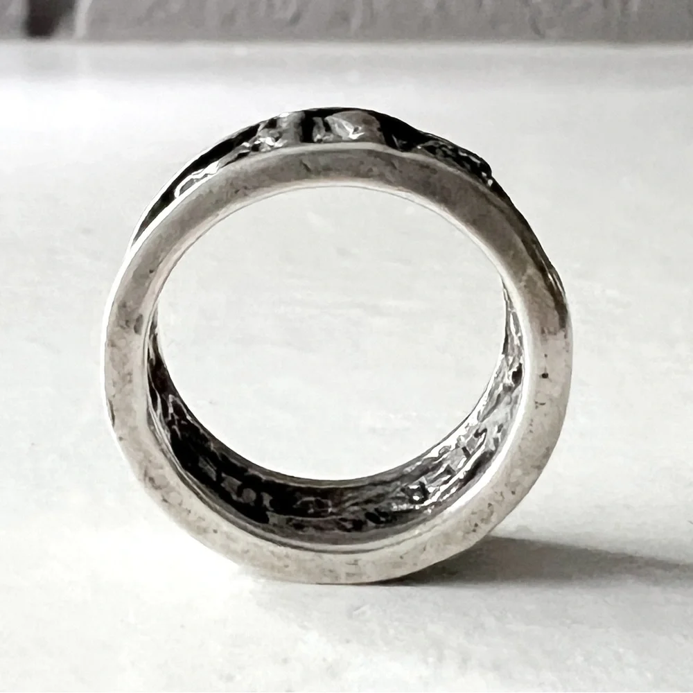 VINTAGE African Safari Animals Sterling Silver Ring Band • Giraffe Zebra Rhino